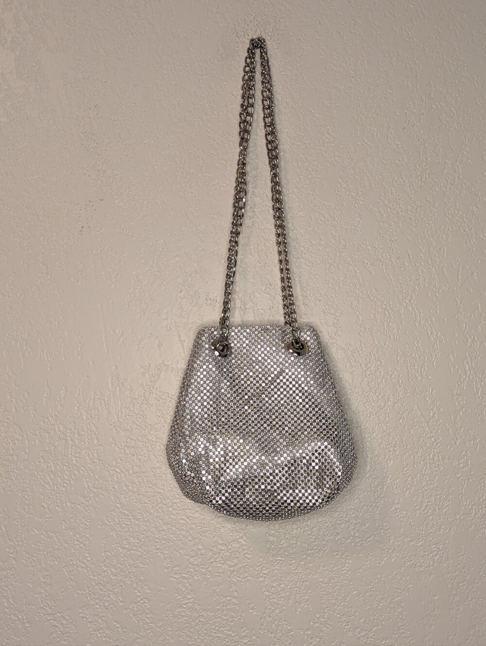 Olivia Miller Convertible Silver Crystal Mesh Rhinestone Crossbody/Shoulder Bag